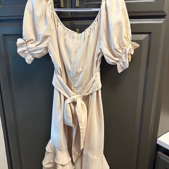 LYANER Square Neck Ruffle Wrap Mini‎ Dress Off Shoulder Flounce Short-Size XL - Picture 4 of 7